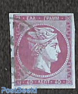 Greece 1861 40L, Athens Print, Used, With Attest Raybaudi, Used Stamps - Usados