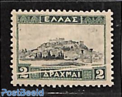 Greece 1927 2dr, White Line From Left To Right 1v, Unused (hinged), Various - Errors, Misprints, Plate Flaws - Nuovi