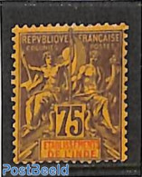 French India 1900 75c, Stamp Out Of Set, Unused (hinged) - Nuevos