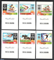 Ras Al-Khaimah 1970 Olympic Games 6 S/s, Mint NH, Nature - Sport - Horses - Athletics - Olympic Games - Swimming - Atletiek