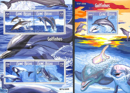 Guinea Bissau 2015 Dolphins 2 S/s, Mint NH, Nature - Sea Mammals - Guinée-Bissau