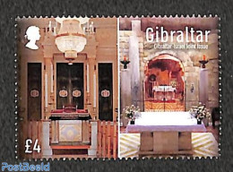 Gibraltar 2022 Joint Issue With Israel 1v+tab, Mint NH, Religion - Various - Judaica - Joint Issues - Guidaismo