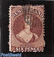 New Zealand 1864 6d, WM Star, Used, Used Stamps - Usados