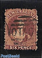 New Zealand 1864 6d, WM Star, Used, Used Stamps - Usados