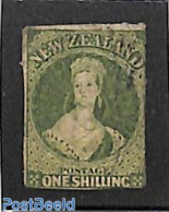 New Zealand 1864 1sh, WM NZ, Used, Used Stamps - Usados