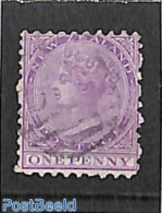 New Zealand 1874 1d, Perf. 10:12.5, White Paper, Used, Used Stamps - Usados
