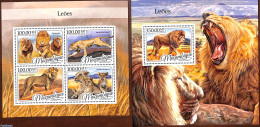 Mozambique 2016 Lions 2 S/s, Mint NH, Nature - Cat Family - Wild Mammals - Mozambico