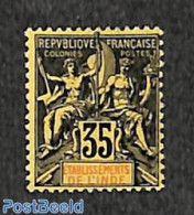 French India 1900 35c, Stamp Out Of Set, Unused (hinged) - Nuevos