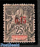 French India 1903 0.15 On 25c, Used, Used Stamps - Usados