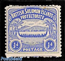 Solomon Islands 1907 1/2d, Perf. 11, Stamp Out Of Set, Unused (hinged), Transport - Ships And Boats - Boten