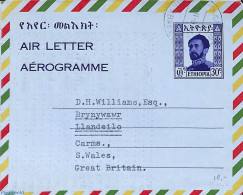 Ethiopia 1964 Aerogramme 30c To UK, Used Postal Stationary - Etiopía