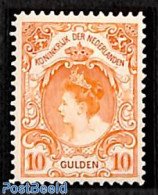 Netherlands 1905 10 Gulden 'bontkraag' Unused With Attest Vleeming, Unused (hinged) - Unused Stamps