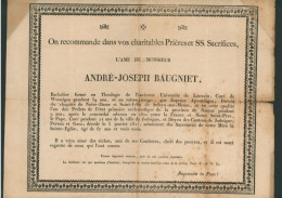 Avis De Décès Format A4 (Période Hollandaise 1815-30) - Curé De Wasseiges, Curé De Jodoigne Et Doyen De Jodoigne, Perwez - Décès