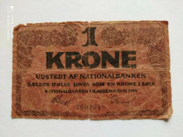 Denmark 1 Krone 1914 - Danemark