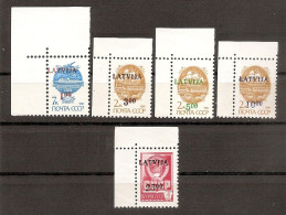 LATVIA 1992●Definitives Surcharges●Freimarken Aufdrücke●Mi 335-339 MNH - Lettonie