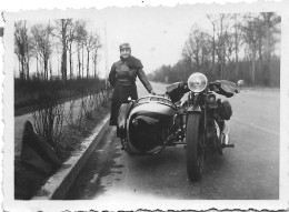 Photo Original - Ancienne -  Moto Sid-Car Sidecar. - Auto's