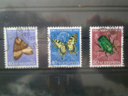 Switzerland Fauna-buggs,butterfly 1952,1954,1957 USED - Nuovi