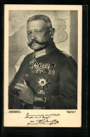 AK Paul Von Hindenburg In Uniform Mit Ordensspange  - Historische Persönlichkeiten