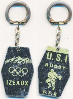 Porte-clefs Métallique U.S.Izeaux Rugby F.F.R.  Xèmes Jeux Olympiques D'Hiver De GRENOBLE 1968  Olympic Games 68 - Otros & Sin Clasificación