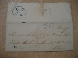 1841 Lisboa MIRANDELLA 40 Cancel Letter Prephilately Pre-filatelia PORTUGAL - ...-1853 Prefilatelia