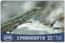 GREECE - Lizard, OTE Prepaid Card 25 Euro, Tirage 18000, 03/02, Used - Andere & Zonder Classificatie