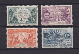 SAINT PIERRE ET MIQUELON 1931 TIMBRE N°132/35 NEUF AVEC CHARNIERE EXPOSITION - Unused Stamps