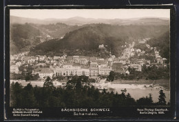 Foto-AK NPG Nr. 670: Schandau / Sächs. Schweiz, Gesamtansicht  - Photographs