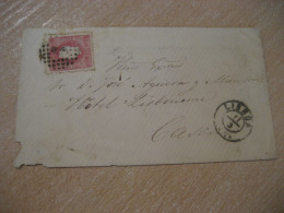 1868 LISBOA To Cascaes Cancel Perforated Stamp Cover PORTUGAL - Covers & Documents