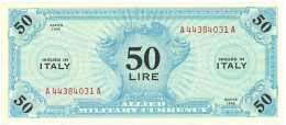 50 LIRE OCCUPAZIONE AMERICANA IN ITALIA MONOLINGUA FLC 1943 SUP - Geallieerde Bezetting Tweede Wereldoorlog