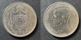 BELGIQUE - 20  Francs 11934 - Albert -I Koning  "Argent"  Réf, V 04 - 20 Francs & 4 Belgas