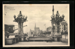 AK Düsseldorf, Rheinpartie Mit Kindern Auf Der Brücke  - Düsseldorf