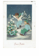 Cpm - ILLUSTRATION Feutrine Enfants Neige Sapin De NOEL Décoré - BUON NATALE - 1962 - Contemporain (à Partir De 1950)