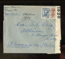 "ARGENTINIEN" 1939, Brief Mit "ZENSUR" (Zensurbanderole) Nach Deutschland (A2170) - Storia Postale