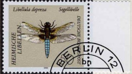 RFA Poste Obl Yv:1373/1380 Faune Libellules Bord De Feuille (TB Cachet Rond) - Gebruikt