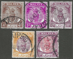 Perak (Malaysia). 1950-56 Sultan Yussuf 'Izzuddin Shah. 5 Used Values To 30c SG131etc. M6026 - Perak