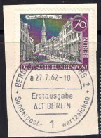 Berlin Poste Obl Yv:204 Mi:226 Parochialkirche Um 1780 (TB Cachet à Date) Sur Fragment - Gebruikt
