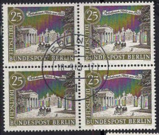 Berlin Poste Obl Yv:200 Mi:222 Potsdamer Platz Um 1825 (TB Cachet Rond) Bloc De 4 - Used Stamps