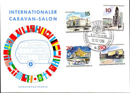Berlin Poste Cachet Yv:230-234 Sur Sondercarte Caravan Salon 12-10-1966 - Oblitérés