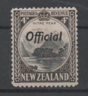 New Zealand, MH, 1936, Official, Michel 46c (perf 12 1/2 ), Mitre Peak - Unused Stamps