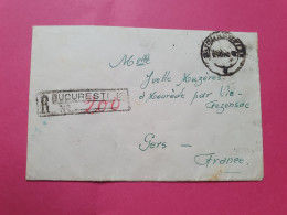 Roumanie - Enveloppe En Recommandé De Bucarest Pour La France En 1940, Affranchissement Au Dos - Réf 3625 - Covers & Documents