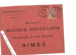 NIMES  Lettre Avec Beau Cachet 1904 - Other & Unclassified