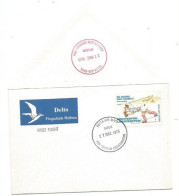 First Flight Delta Flugschule Malbun 27mar1975 Open Cover With 30Jahre Ski-Schule Sepp Ender Delta Airmail C.3 - Poste Aérienne