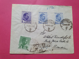 Roumanie - Enveloppe En Recommandé De Cernauti Pour Roman En 1937 - Réf 3628 - Storia Postale