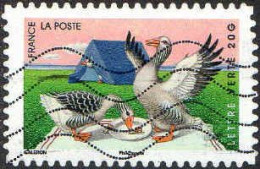 France Poste AA Obl Yv: 988 Mi:5738 Galeron Oies Au Camping (Lign.Ondulées) (Thème) - Geese