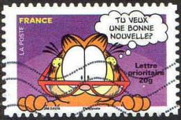 France Poste AA Obl Yv: 195 Mi:4497 Garfield Jim Davis (Lign.Ondulées) (Thème) - Comics