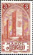 Maroc (Prot.Fr) Poste N* Yv: 65 Mi:23 Rabat Tour Hassan Taille-douce (Trace De Charnière) - Unused Stamps