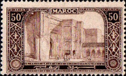 Maroc (Prot.Fr) Poste N* Yv: 75 Mi:33 Meknes Bab-el-Mansour Taille-douce (Trace De Charnière) - Nuevos