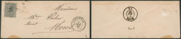 émission 1865 - N°17 Sur Env. Obl Pt 196 (LP 196) "Jemappes" > Mons (AD) - 1865-1866 Profile Left
