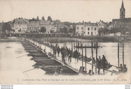 H13-49- CHALONNES - LANCEMENT D'UN PONT DE BATEAUX SUR LA LOIRE PAR LE 6 Eme GENIE - 2 SCANS) - Chalonnes Sur Loire