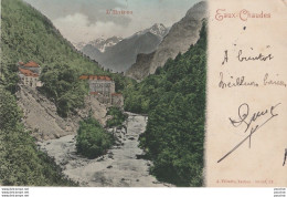 L5-64) EAUX CHAUDES (VALLEE D'OSSAU - LARUNS) L 'ENTREE - (EDITEUR A. VILLARRE , TARBES - 1904 - 2 SCANS) - Laruns